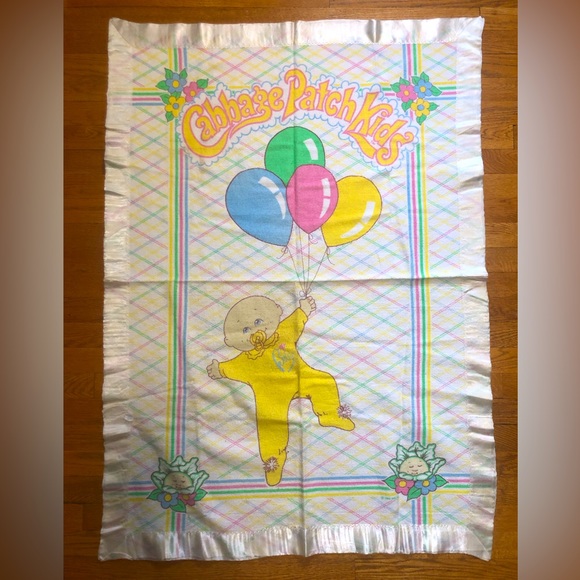 Vintage 1980’s Cabbage Patch Kids Baby Blanket - Picture 1 of 7